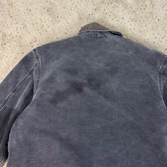 Vintage Carhartt Washed Black Chore Barn Jacket Blanket Lined Size XL Men's - Picture 6 of 10